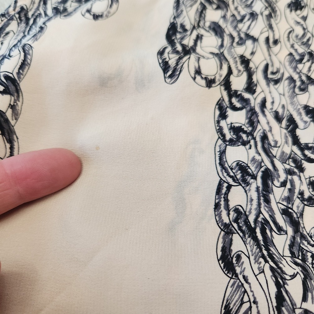 Reiss 1971 100% Silk Blush Pink Navy Print Sleeveless Blouse Size 6 Boho - Picture 12 of 13